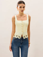 Linen & Cotton Embroidered Tank Top